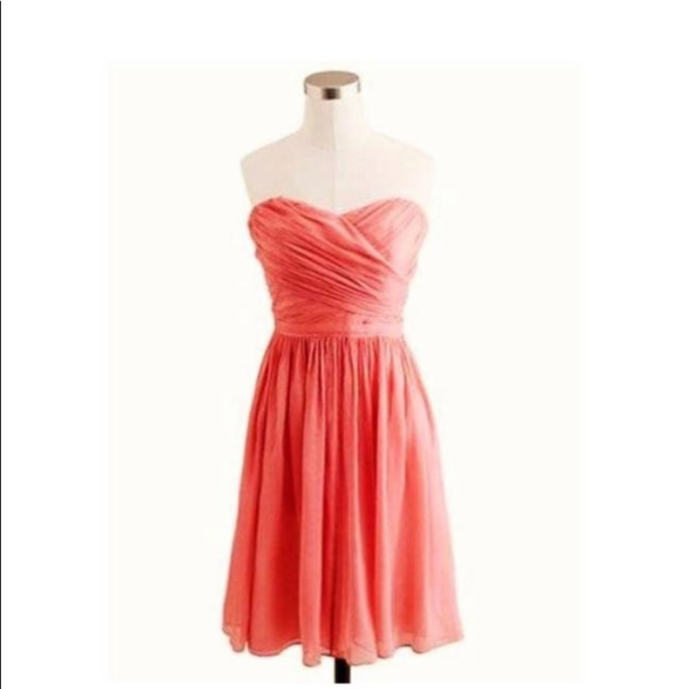 JCrew Arabella silk chiffon strapless dress. - Picture 3 of 10